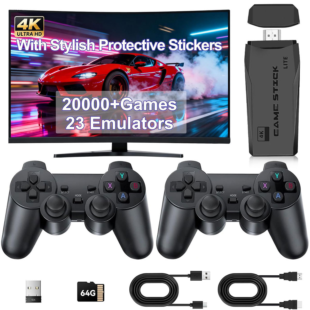 Retro Gaming Hdmi Stick - Konsol Game M8 dengan 20000+ Emulator