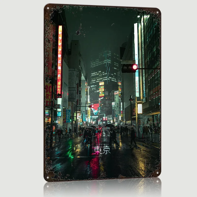 Retro Gaming Vibe - Poster Cetak Shibuya Rainy Vibe, Seni