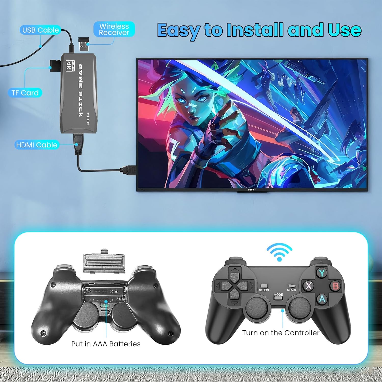 Konsol Game M8 dengan 20000+ E - Retro Gaming Hdmi Stick ulasan dan harga