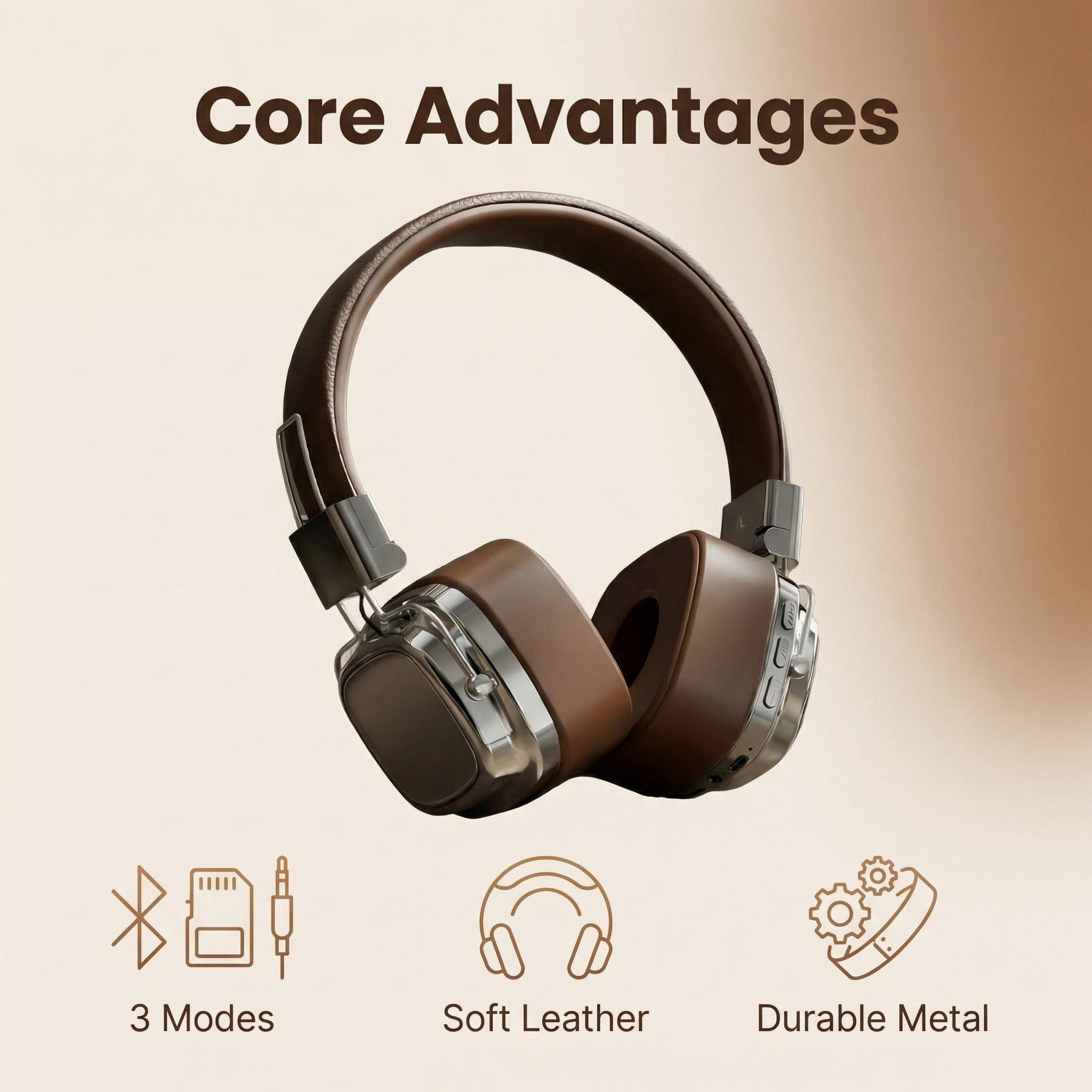 Headphone Kulit Retro Over-ear - Retro Gaming Cable ulasan dan harga