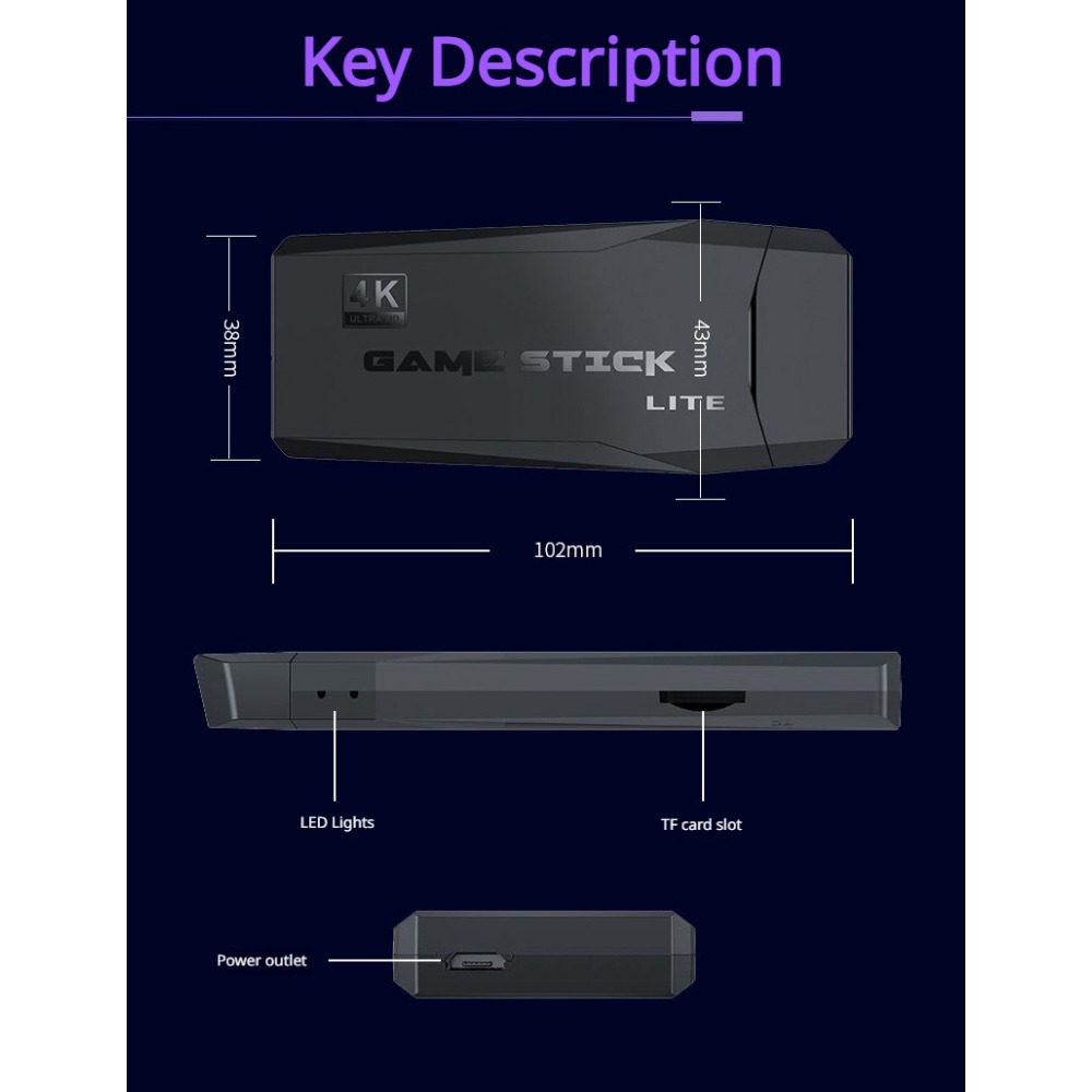 Konsol Game Stick Retro 4K Por - Retro Gaming Hdmi Stick ulasan dan harga