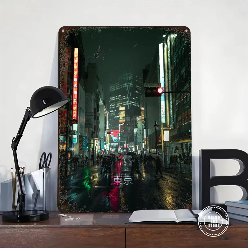 Poster Cetak Shibuya Rainy Vib - Retro Gaming Vibe ulasan dan harga