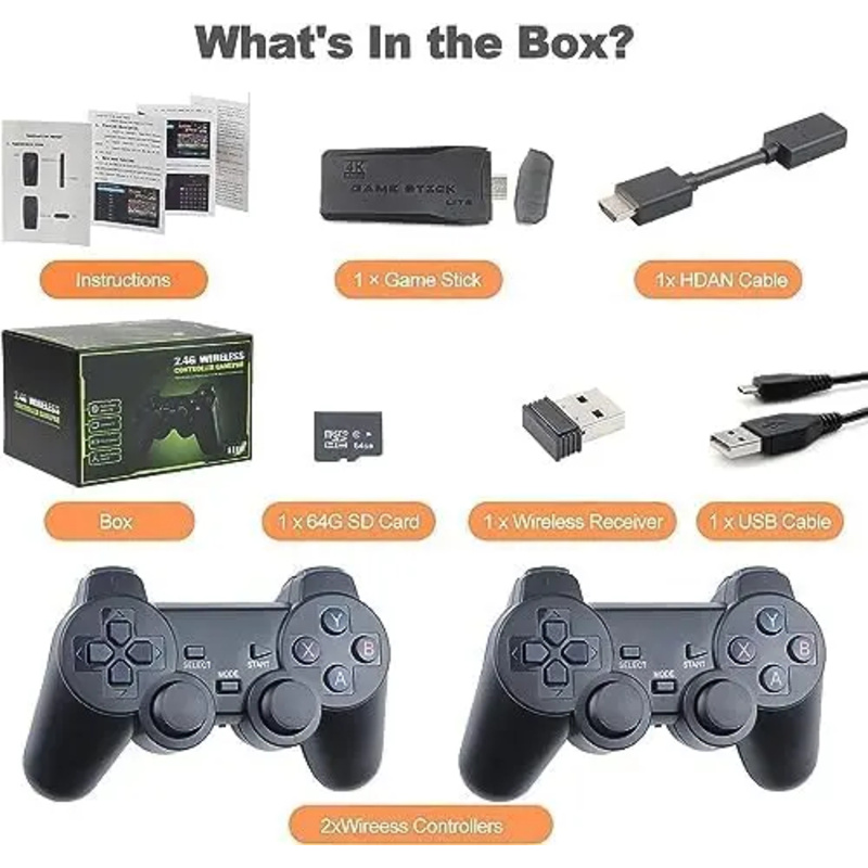 Konsol Game Retro Nirkabel 4K  - Retro Gaming Hdmi Stick ulasan dan harga