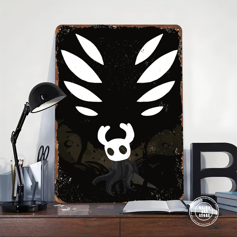 Poster Logam Hollow Knight Sen - Retro Knight Gaming ulasan dan harga